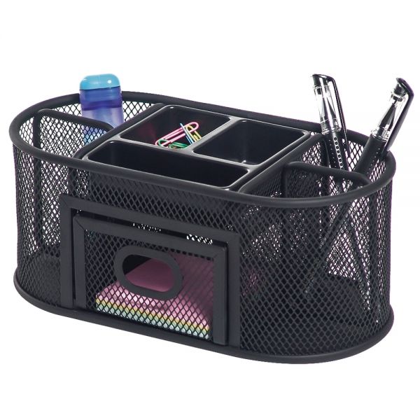 Mesh Oval Desk Organizer, Black