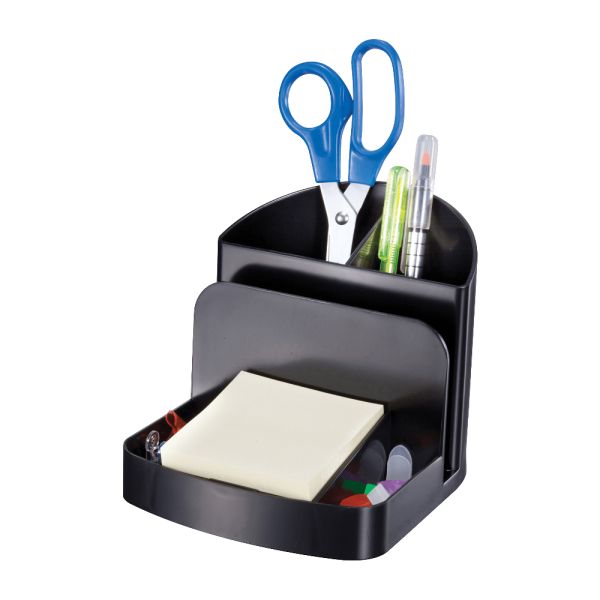 Officemate 26022 Recycled Deluxe Desktop Organizer, 5 Compartment, Black – 5 Compartment(s) – 5″x5.4″x 6.8″ Depth – 26022