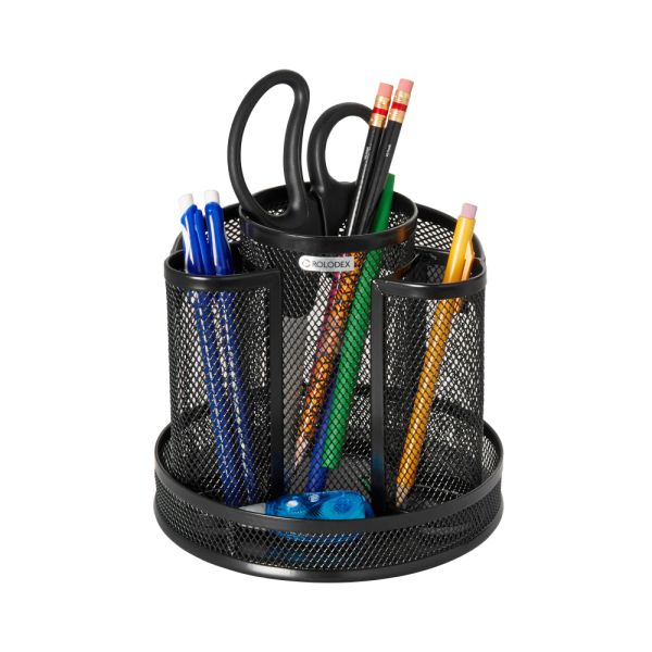 Rolodex Mesh Spinning Sorter, 6 1/4″ x 6 1/2″, Black